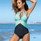 Shonlo | Solid Swimwear Lace Bathing Suit 