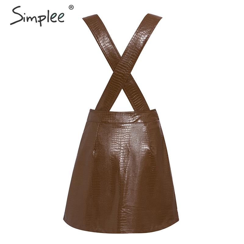 Shonlo | Simplee Women faux leather dress 