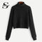 Shonlo | Black Coffee Crop Sweater Women 