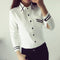 Shonlo | Long Sleeve Collar White Blouse Shirts 
