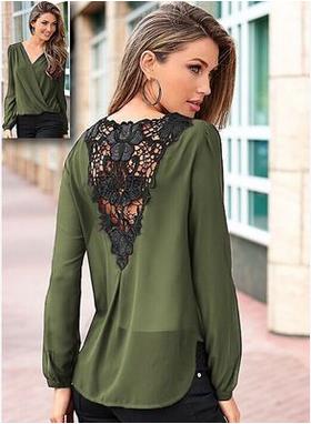 Shonlo | Back Lace Shirt Ladies' Elegant 