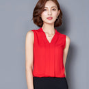 Shonlo | Women Chiffon Blouses Sleeveless 