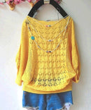 Shonlo | women's slit neckline pullover sweater cutout shirt 
