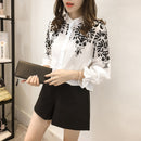 Shonlo | embroidery long Sleeve Casual  Blouse 