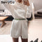 Shonlo | Elegant white knitted dress 