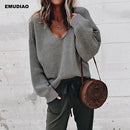 Shonlo | V Neck Long Sleeve Pullovers 