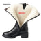Shonlo | Thick Heel Large Size Genuine Leather Snow Boots 