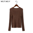 Shonlo | Autumn Winter Shiny Lurex Basic Sweaters 