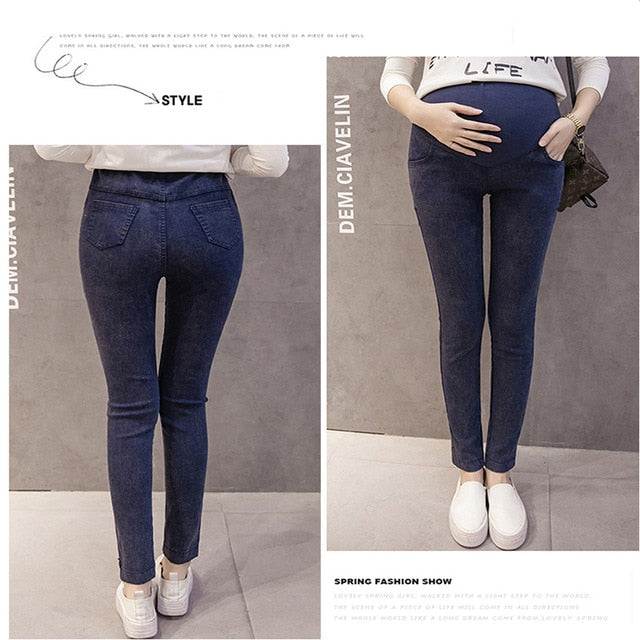 Shonlo | Maternity Elastic Soft Jeans Cotton Skinny  Pants 
