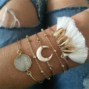 Shonlo | Crystal Leaf Arrow Wings Bead Chain Bracelet 