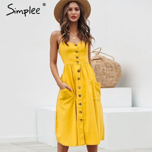 Shonlo | midi dress Summer casual female plus size lady beach v 