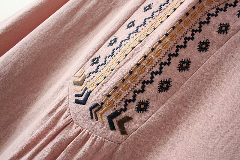 Shonlo | plus size Embroidery Tassel women blouse 