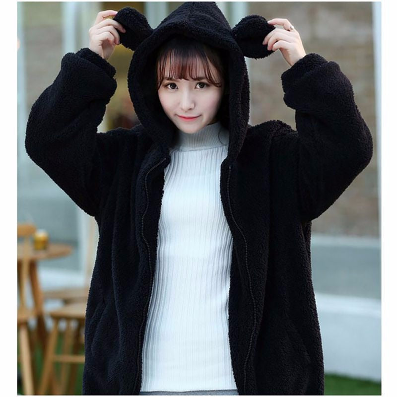 Shonlo | Women Hoodies Zipper Girl Winter Loose 