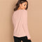 Shonlo | Elegant Vertical Rib-Knit Pink Tee 