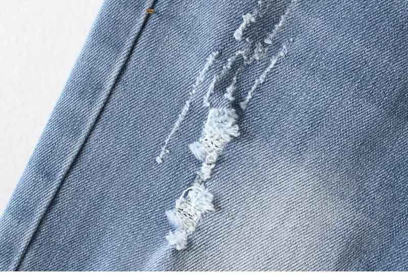 Shonlo | Vintage Floral Pattern Embroidery Bleached Slim jeans 
