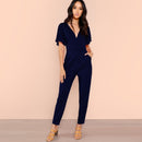 Shonlo | Sheinside Black Flutter Sleeve High Waist Jumpsuits 