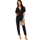 Shonlo | Sheinside Black Flutter Sleeve High Waist Jumpsuits 