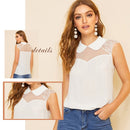 Shonlo | Elegant Contrast Mesh Top Women 