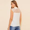 Shonlo | Elegant Contrast Mesh Top Women 