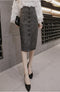 Shonlo | High Waist Woolen Button Pencil Midi Skirts 