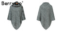 Shonlo | Elegant knitted turtleneck cloak sweater 