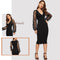 Shonlo | Black Applique Mesh Sleeve Dress 