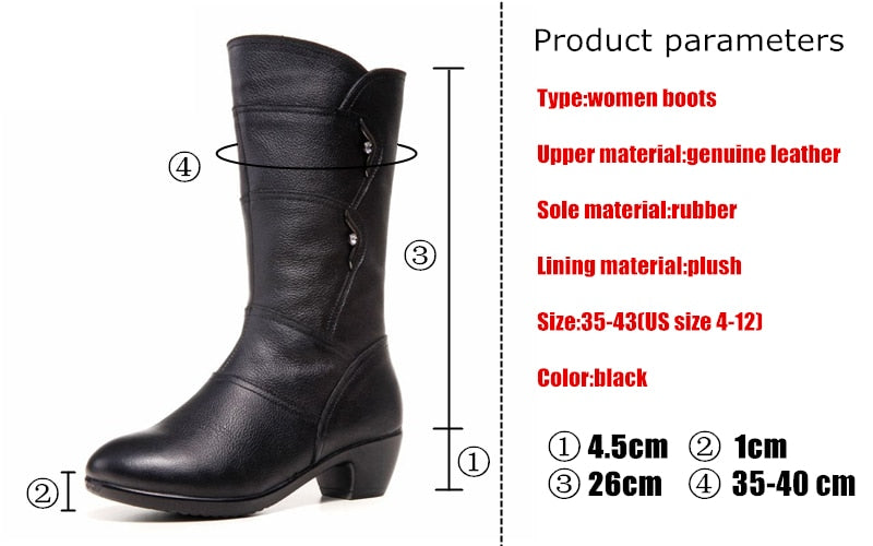 Shonlo | Warm Plush  Genuine Leather boots 