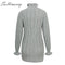 Shonlo | Fashion Grey Sweater Knitted Pullovers Dress 