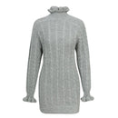 Shonlo | Fashion Grey Sweater Knitted Pullovers Dress 