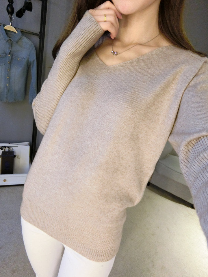Shonlo | Cashmere sweater, loose V collar 