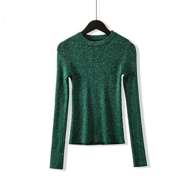 Shonlo | WOTWOY Shiny Lurex Autumn Winter Sweater 