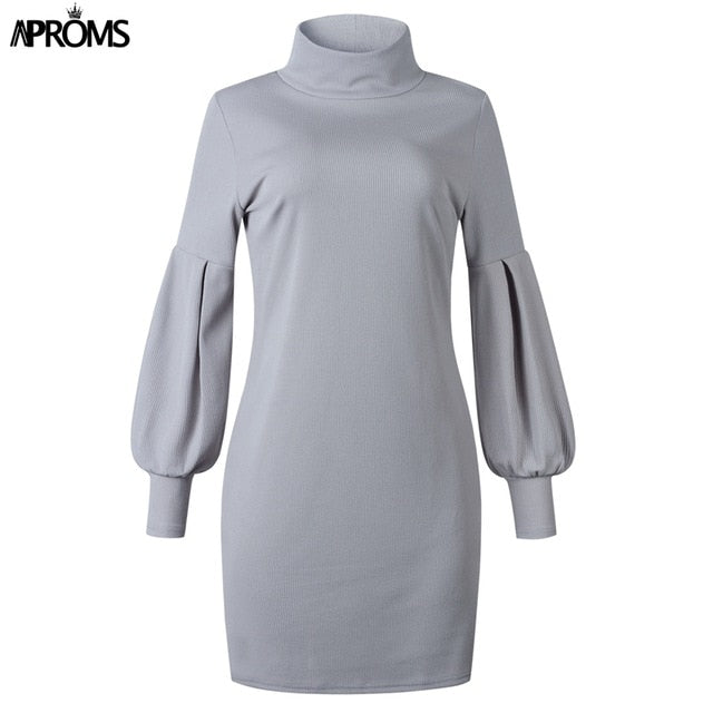 Shonlo | Aproms Elegant Turtleneck Sweater Dress 