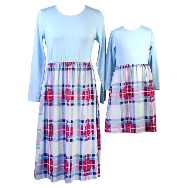 Shonlo | matching outfits baby girls mommy and me cotton plaid dress 