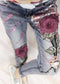 Shonlo | European Bronzing Stretch Women Purple Flower jeans 