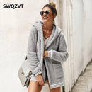 Shonlo | Cardigan fleece jacket hooded 
