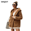Shonlo | Cardigan fleece jacket hooded 