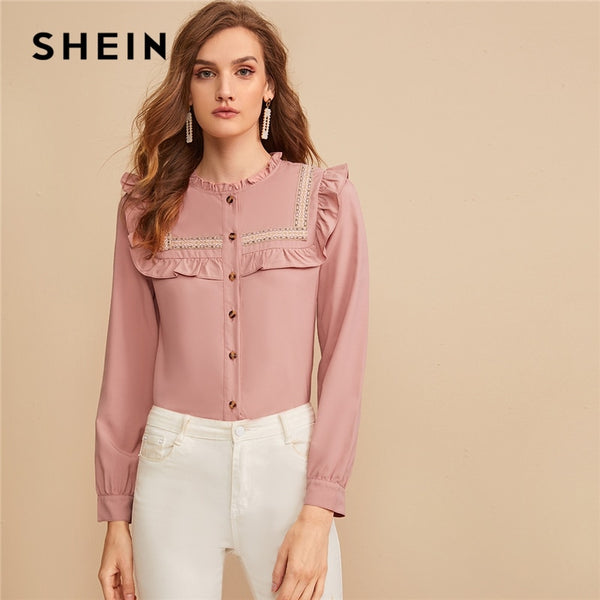 Shonlo | SHEIN Pink Embroidered Tape Panel 