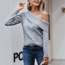 Shonlo | Sexy one shoulder knitted sweater 