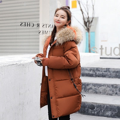 Shonlo | Winter Hooded Warm Down Coat Women 