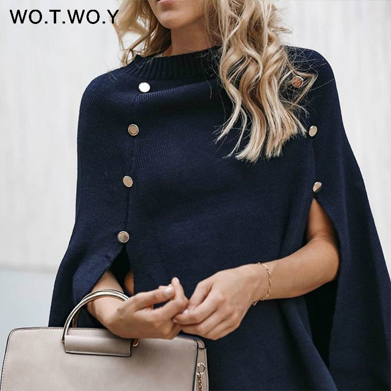 Shonlo | Winter Streetwear Poncho Women Pullovers 