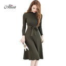 Shonlo | Slim Casual Dress  Ladies Elegant Long Sleeved 