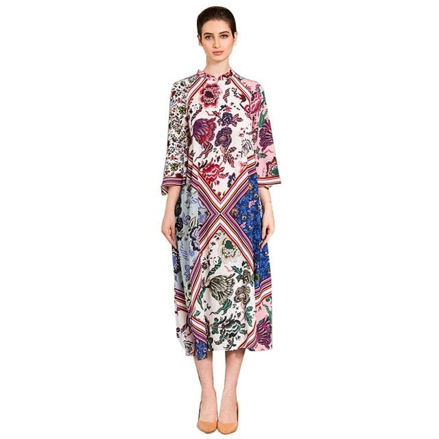 Shonlo | Flower Print Loose Dress Vestidos 