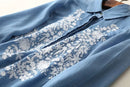 Shonlo | silk jeans, embroidery, long-sleeved shirt 