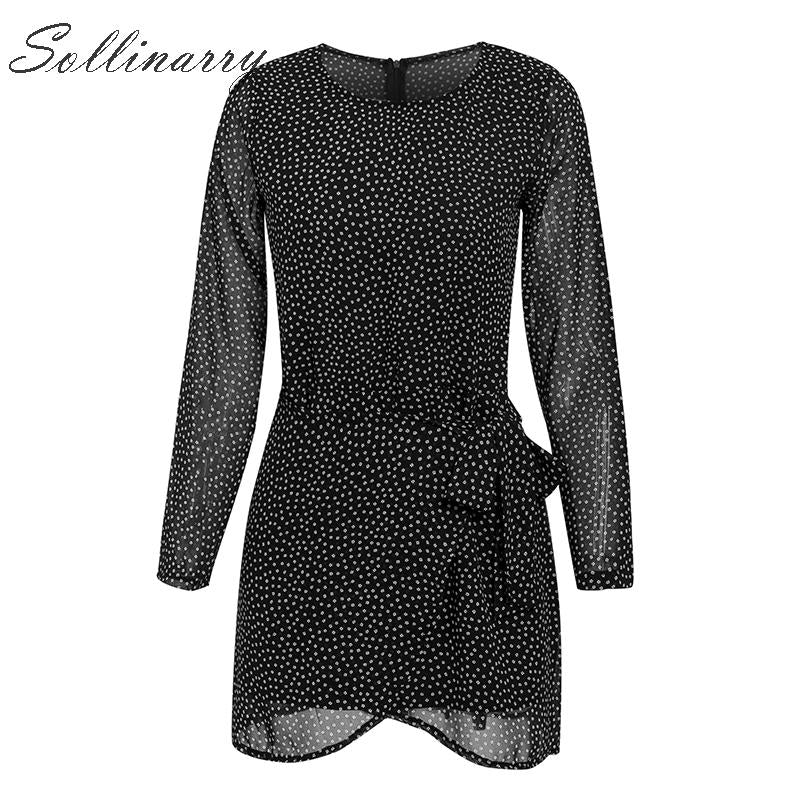 Shonlo | Sollinarry Retro Black Female Casual Dress 