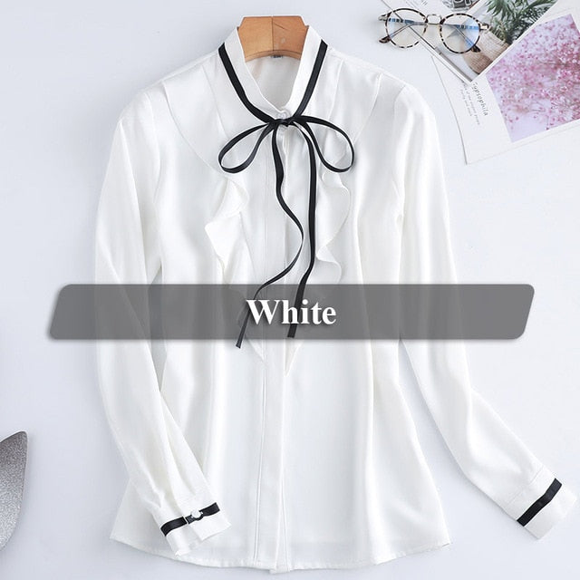 Shonlo | Long Sleeve High-quality Blouse with Tie 