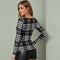 Shonlo | SHEIN Black and White Square Neck Fitted Plaid Top 