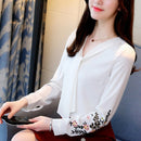 Shonlo | Long sleeve chiffon women blouse 