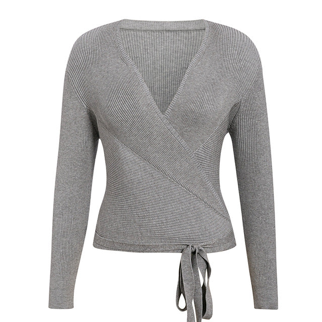 Shonlo | Elegant  Knit Wrap Sweaters Cardigan 
