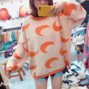 Shonlo | Loose Fashion Knitted Pullover Moon Printed 