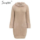 Shonlo | Simplee Twist turtleneck women sweater dress 